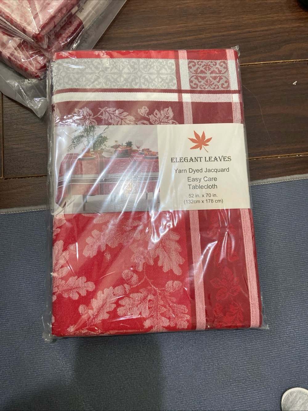 Elegant Leaves Large Classic Holiday 52X70” Table Cloth